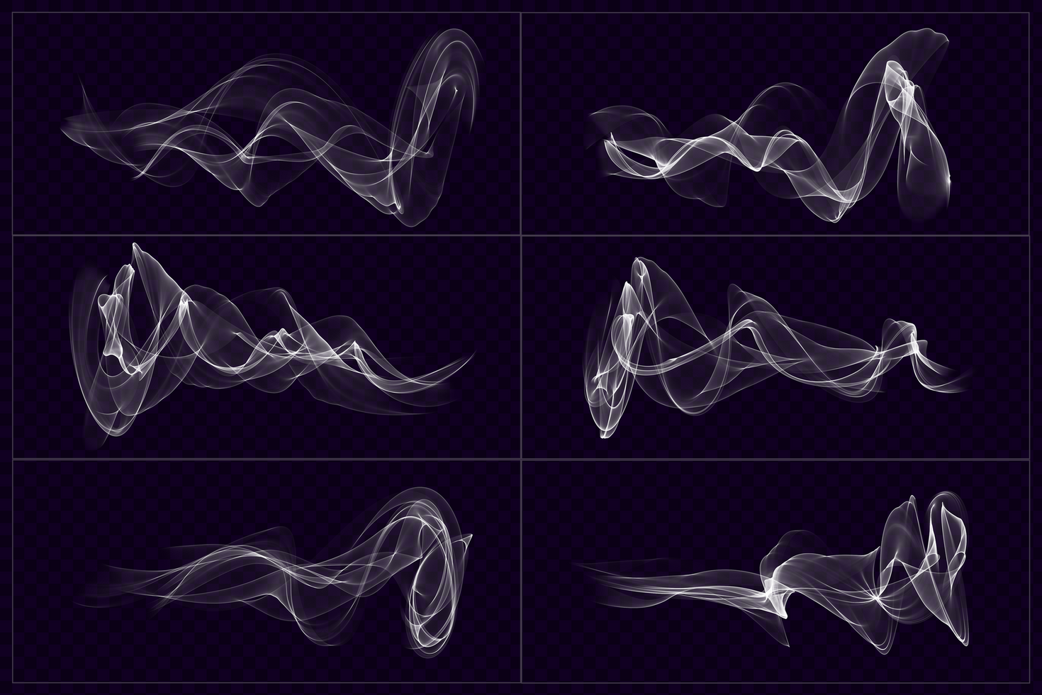 Abstract smoke fire flame curve wave background template set collection psd