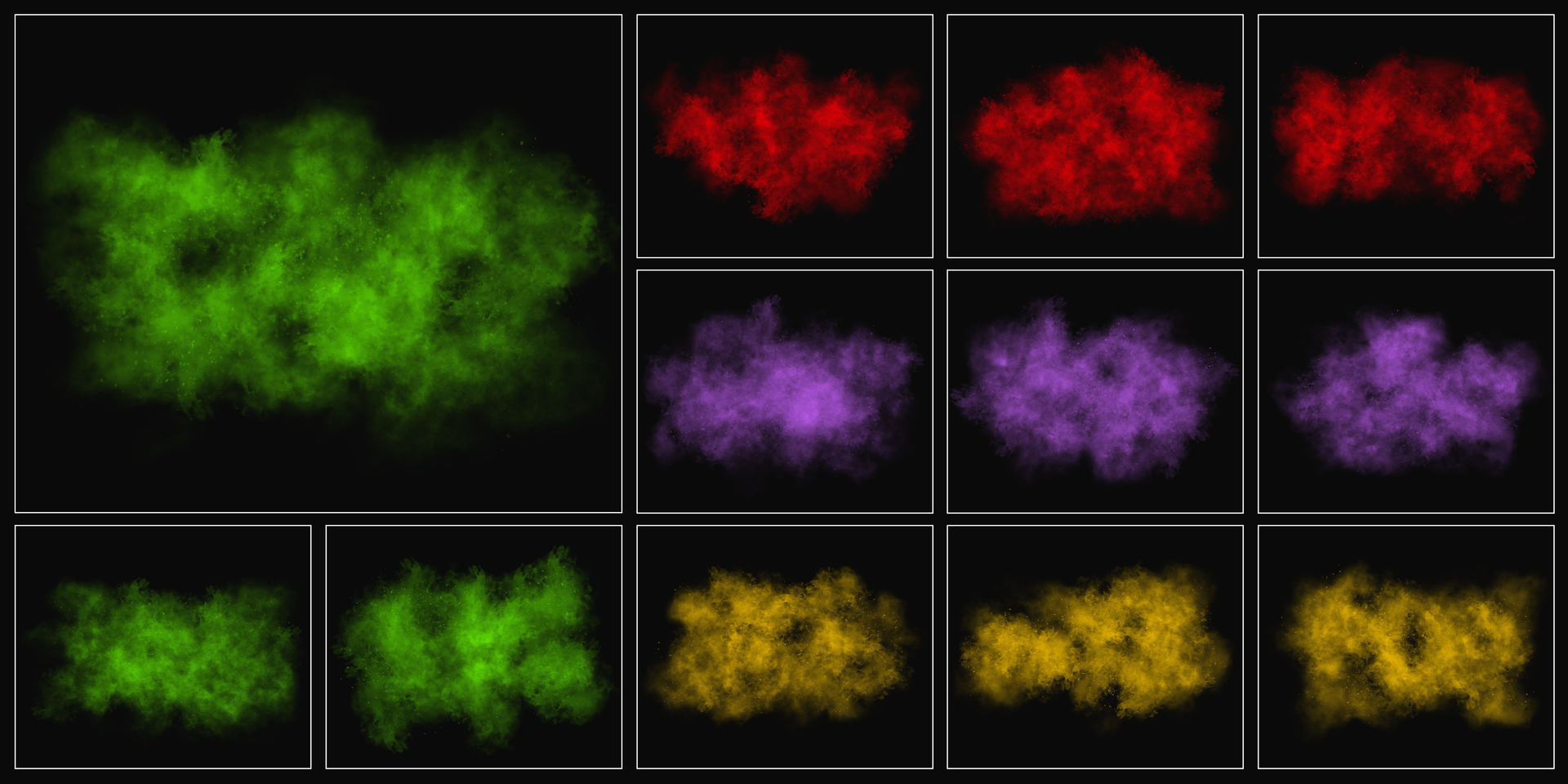 Fog smoke powder explosion background template set collection psd