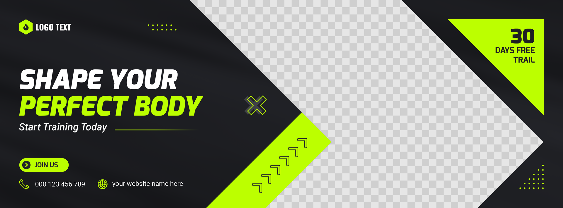 Gym and fitness social media cover web banner template psd