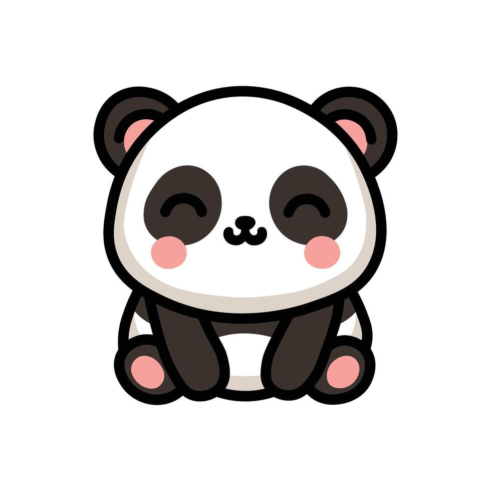 Cute Cartoon Panda Illustration for Children vector