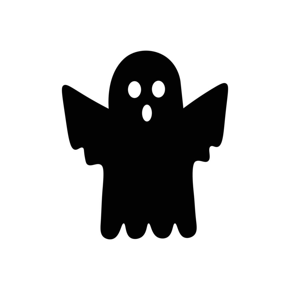Minimalist Ghost Silhouette Icon for Halloween and Gothic Themes vector
