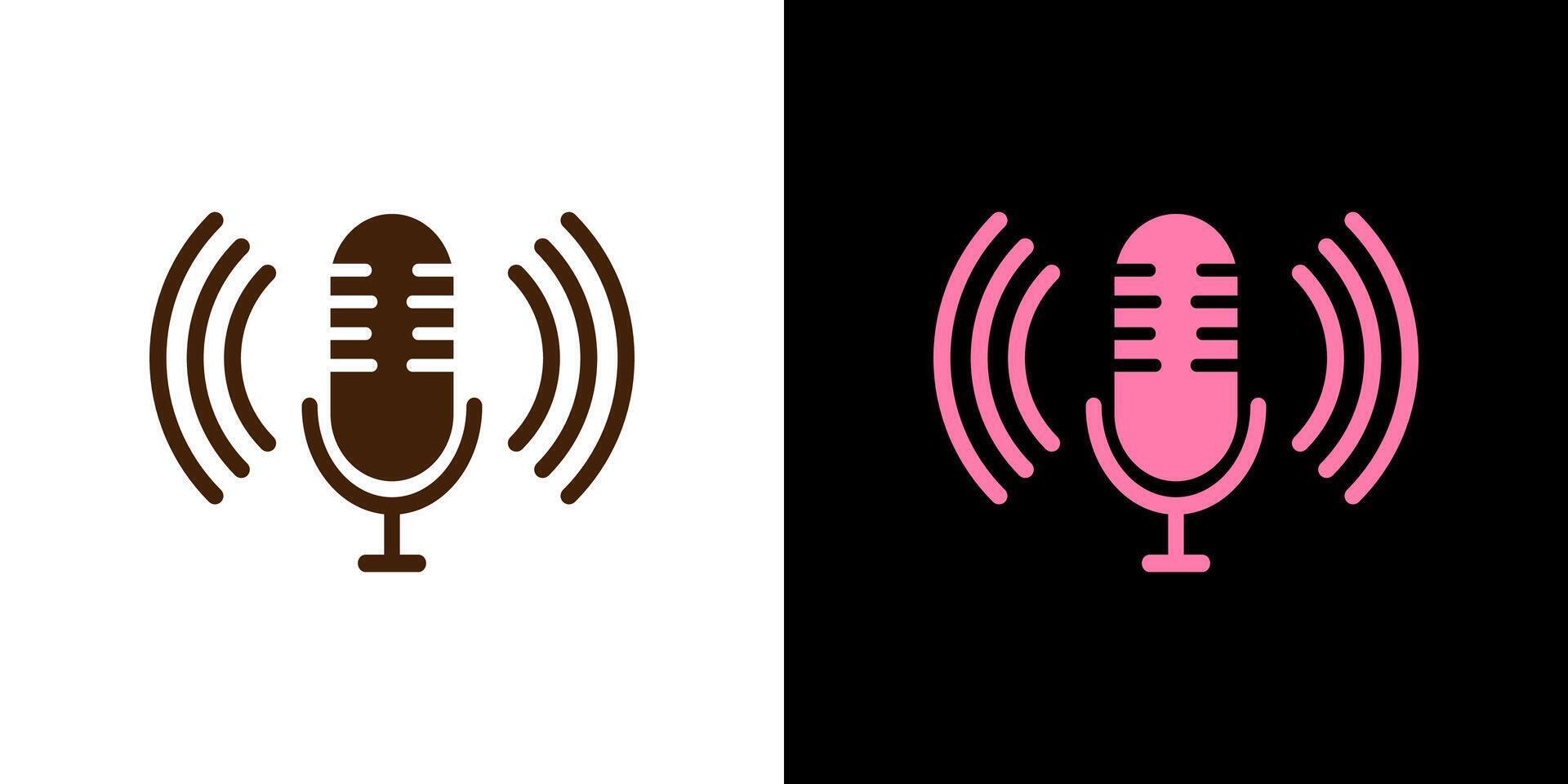 Podcast microphone sound wave. Podcast player. vector