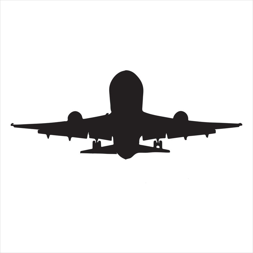 plane silhouette on a white background vector