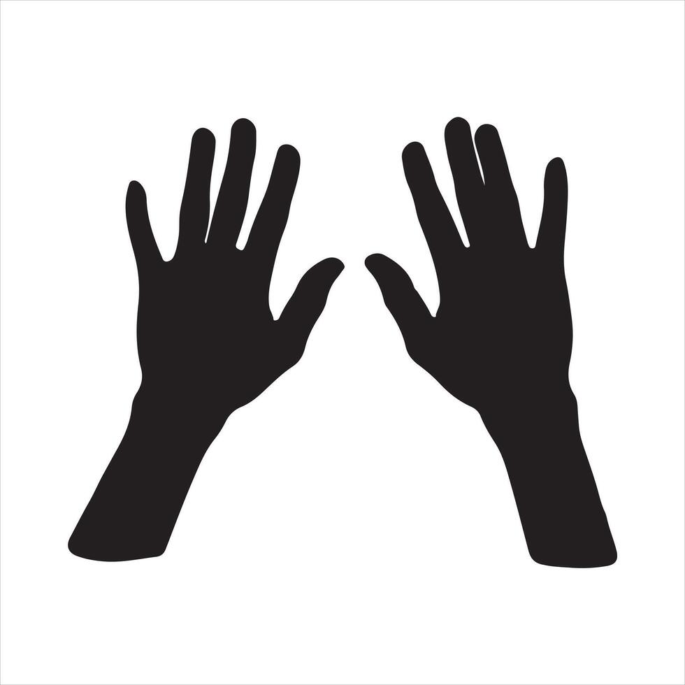 silhouettes of hands silhouette white background vector