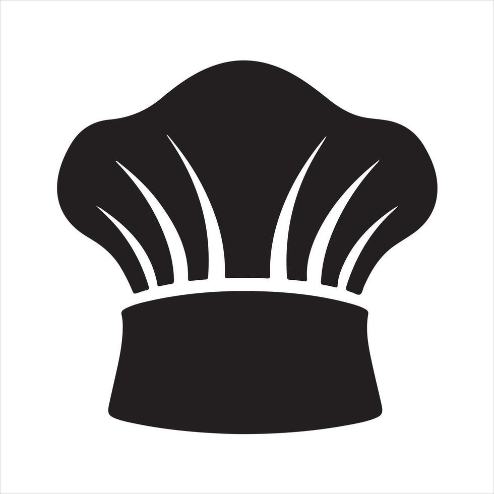 Chef hat silhouette white background vector