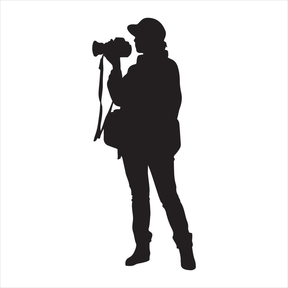 Photographer silhouette isolated on white background vector