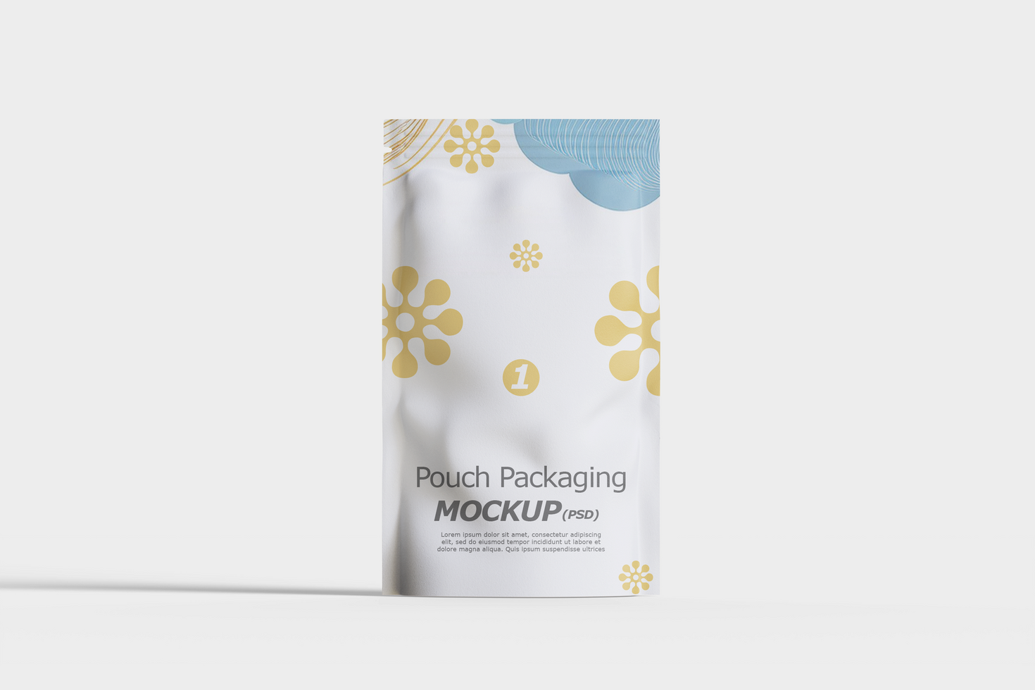 Pouch packaging mockup white color and easy to editable psd