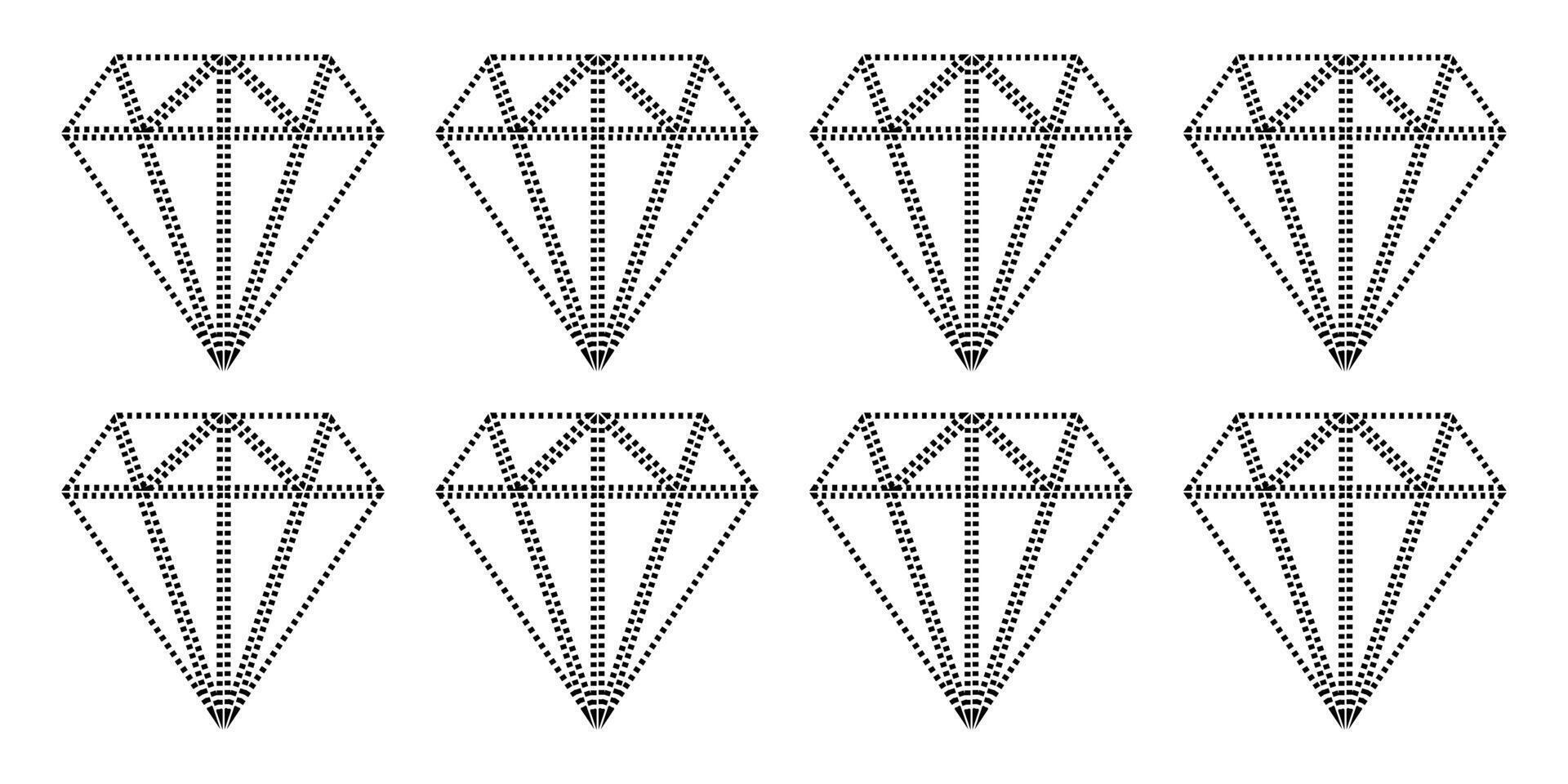 Diamonds icons sign symbol collection. vector
