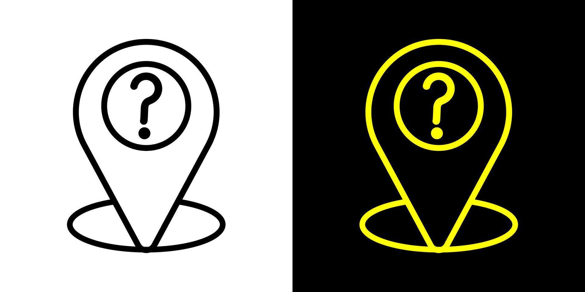 Question mark location map icon design. Map target pointer. vector