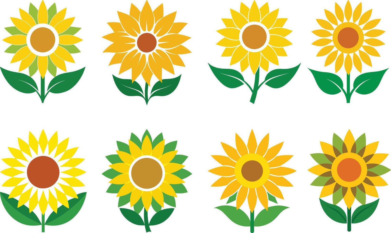 Sunflower illustration icons vector