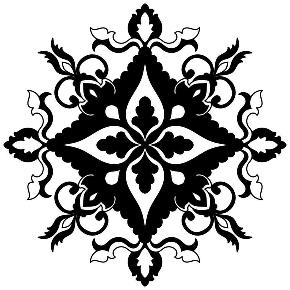 black mandala lines no color on white Mandala for decorating books vector