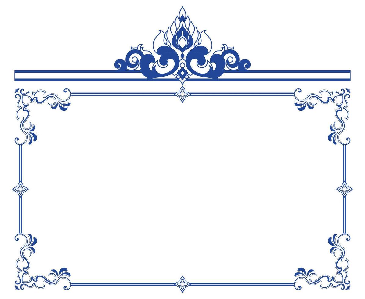 envelope blue abstract lines Thai pattern lines for the frame border on white background vector
