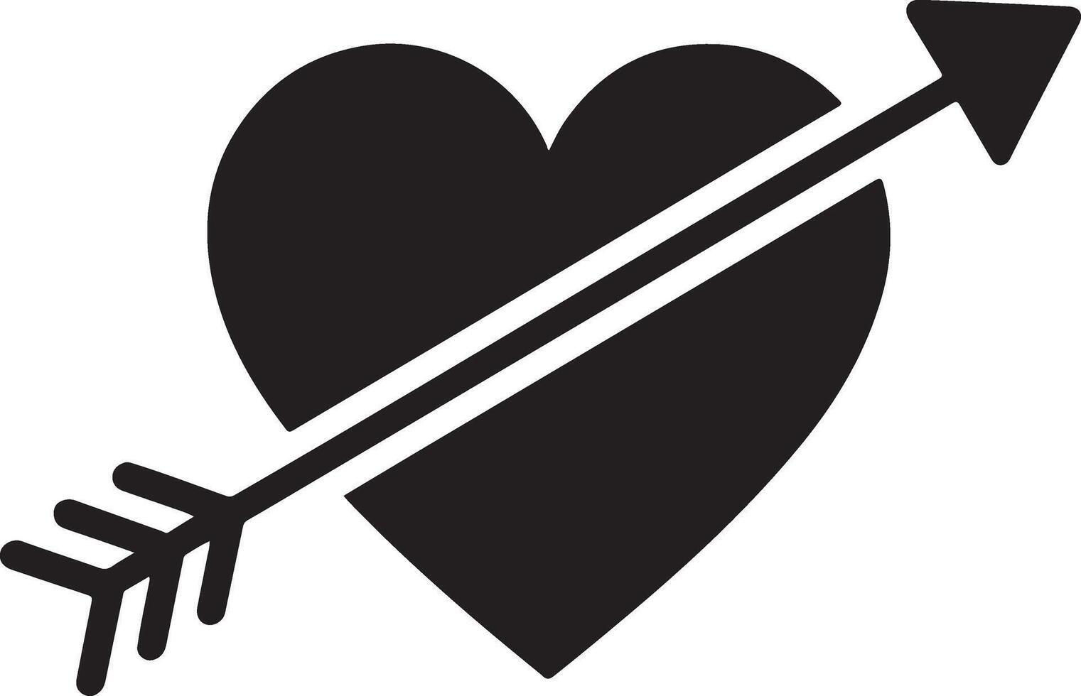 Heart icons. heart arrow silhouette ilustration. Love border with heart shapes vector