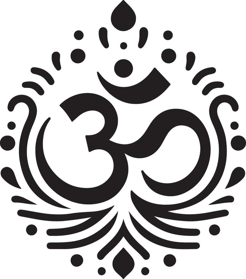 Om - Aum - silhouette symbol glowing sign Om, Hinduism, Buddhism vector