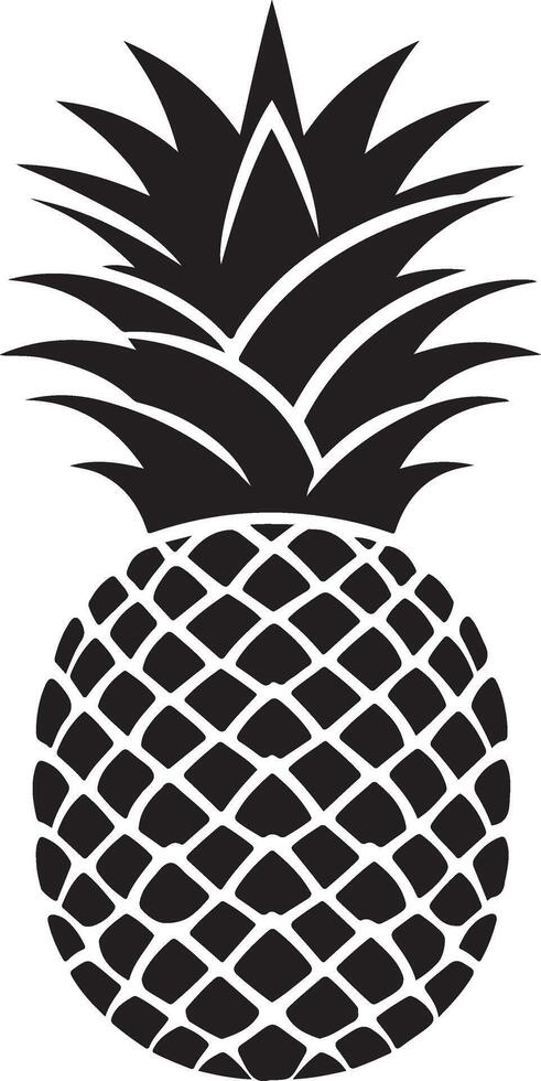 Pineapple silhouette icon isolated. silhouette of a pineapple isolated on a white background. vector