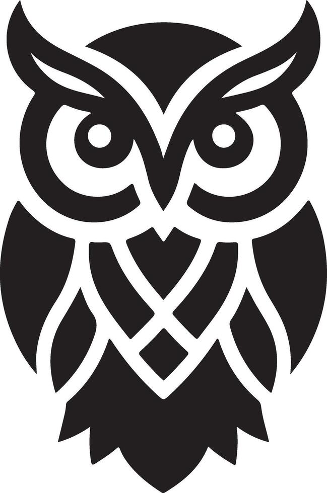 Owl logo silhouette. Owl bird black illustration of icon. vector