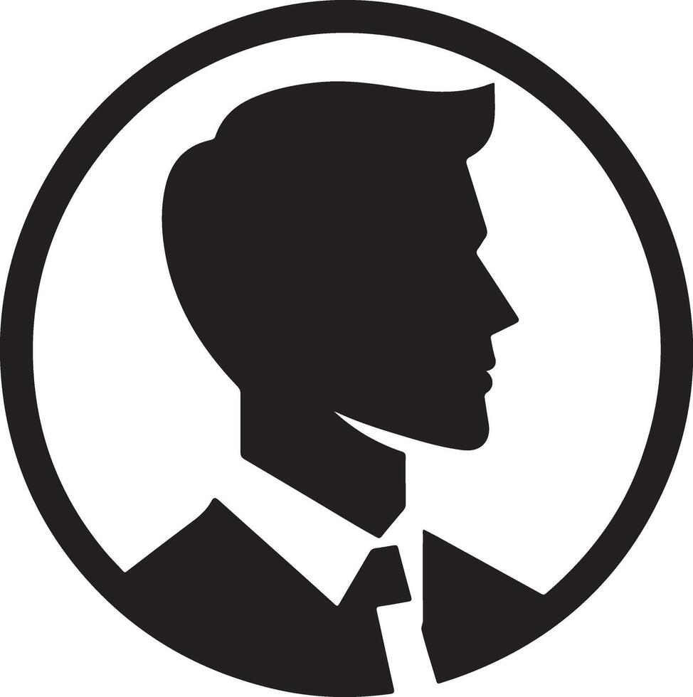 Man head silhouette - logo icon. Illustration isolated. Profile contour vector
