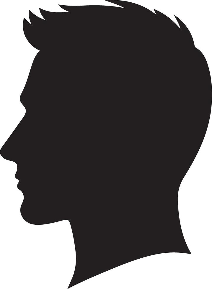 handsome man side face silhouette vector