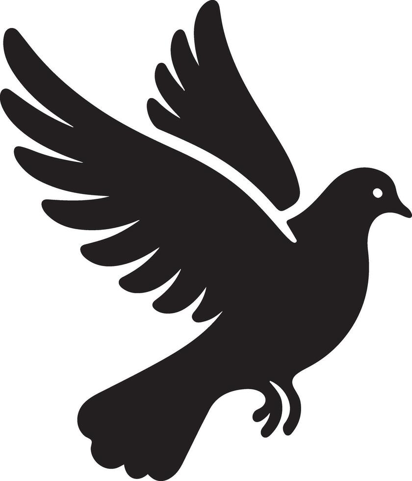 Pigeons Flying Silhouettes. dove silhouette illustration vector