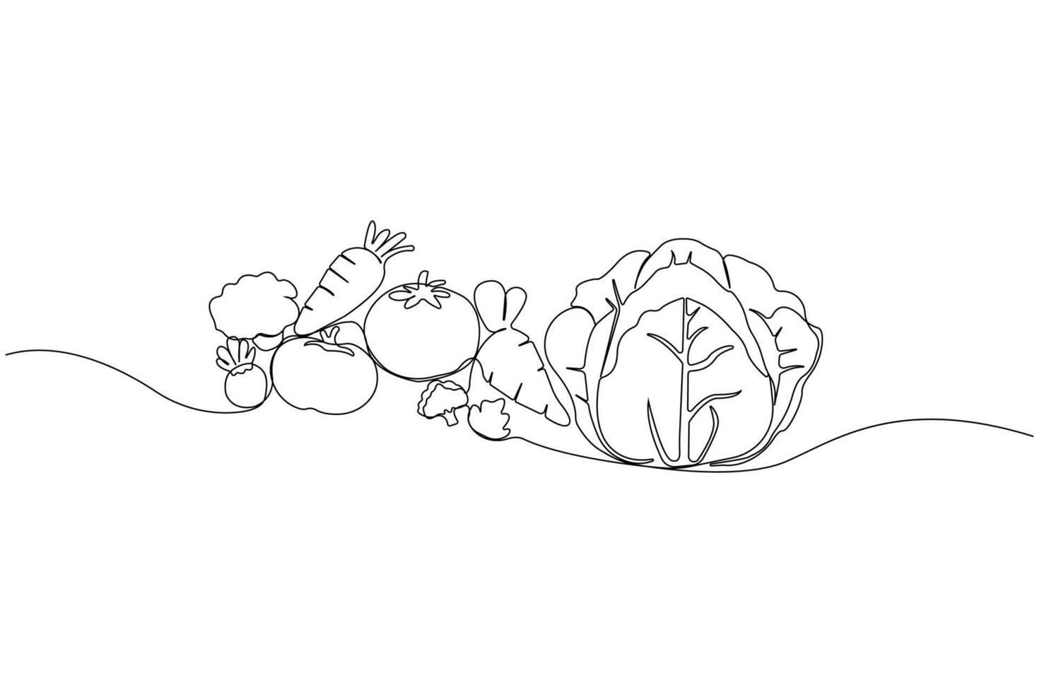 Hand-drawn Vegetable line art drawing. World Food Day concept background. vector