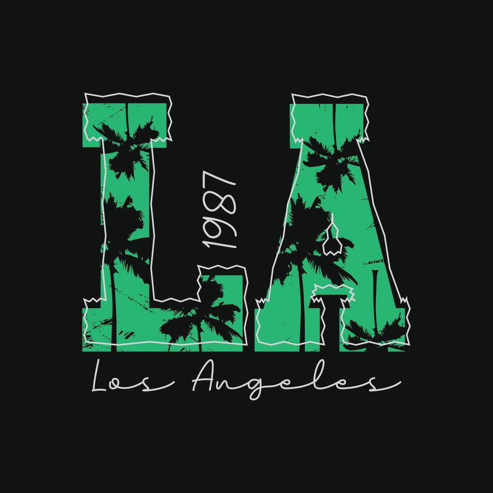 Los angeles illustration and typography, perfect for t-shirts, hoodies, prints etc. vector