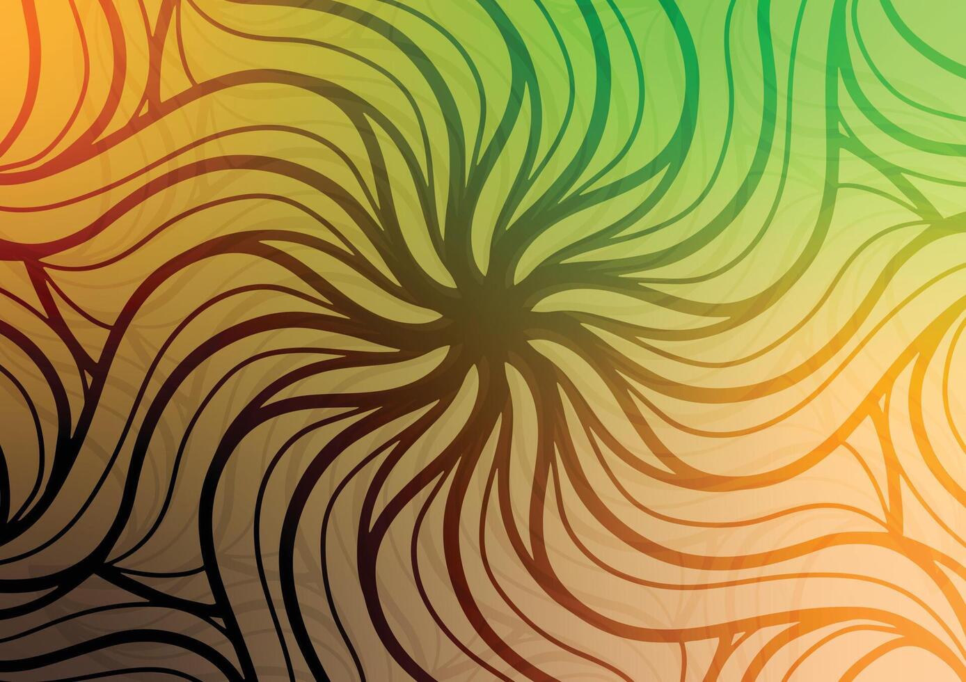 Yellow mandala curve pattern geometry background vector