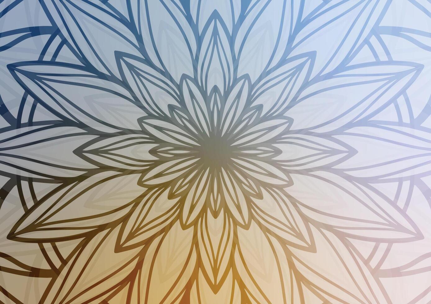 Flower gray soft art gradient mandala light background vector