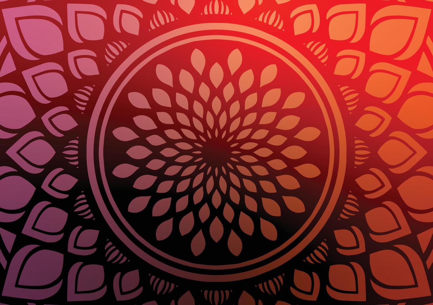 Abstract red gradient mandala light background vector