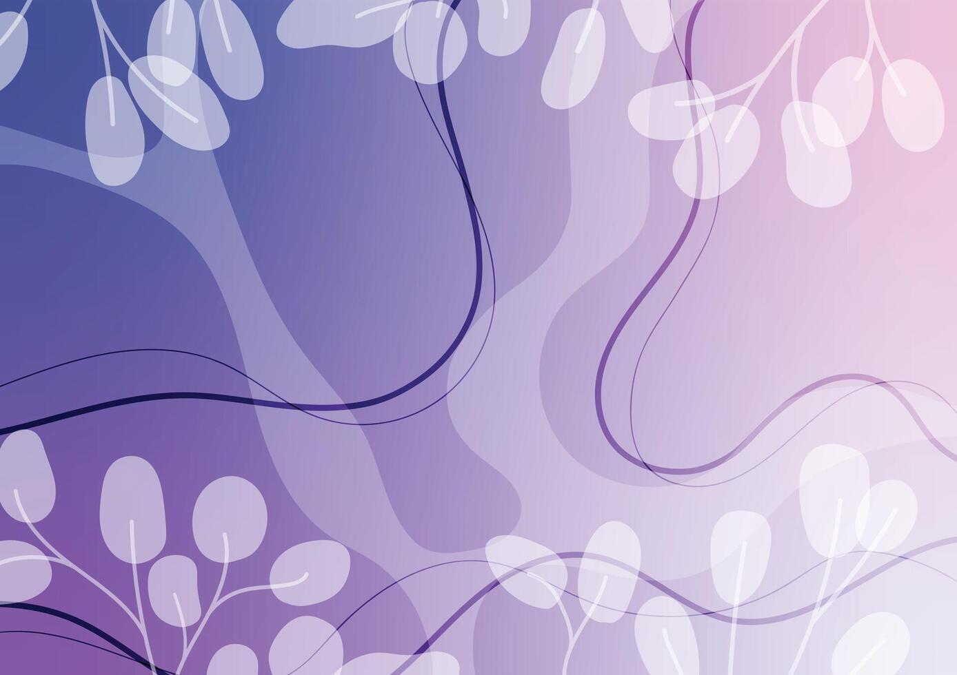 Purple leaf tropical line curve soft wallpaper background vector