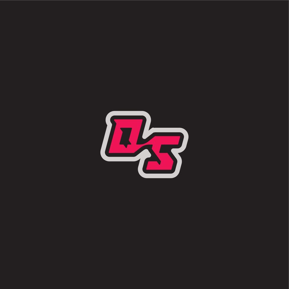 dynamic line monogram logo cool esport concept OS bold sporty gaming style letter vector