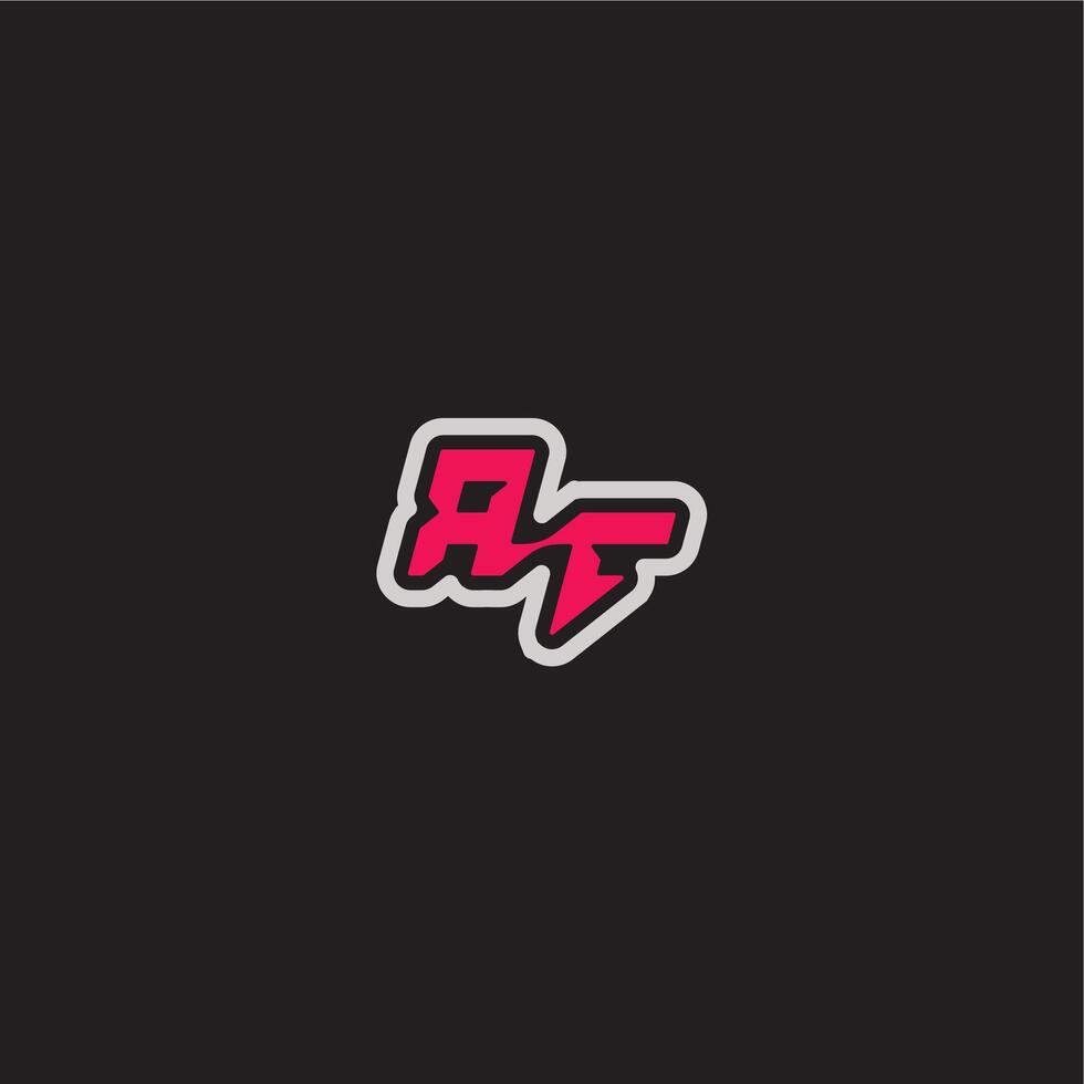 dynamic line monogram logo cool esport concept RF bold sporty gaming style letter vector