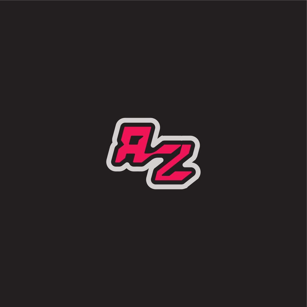 dynamic line monogram logo cool esport concept RZ bold sporty gaming style letter vector