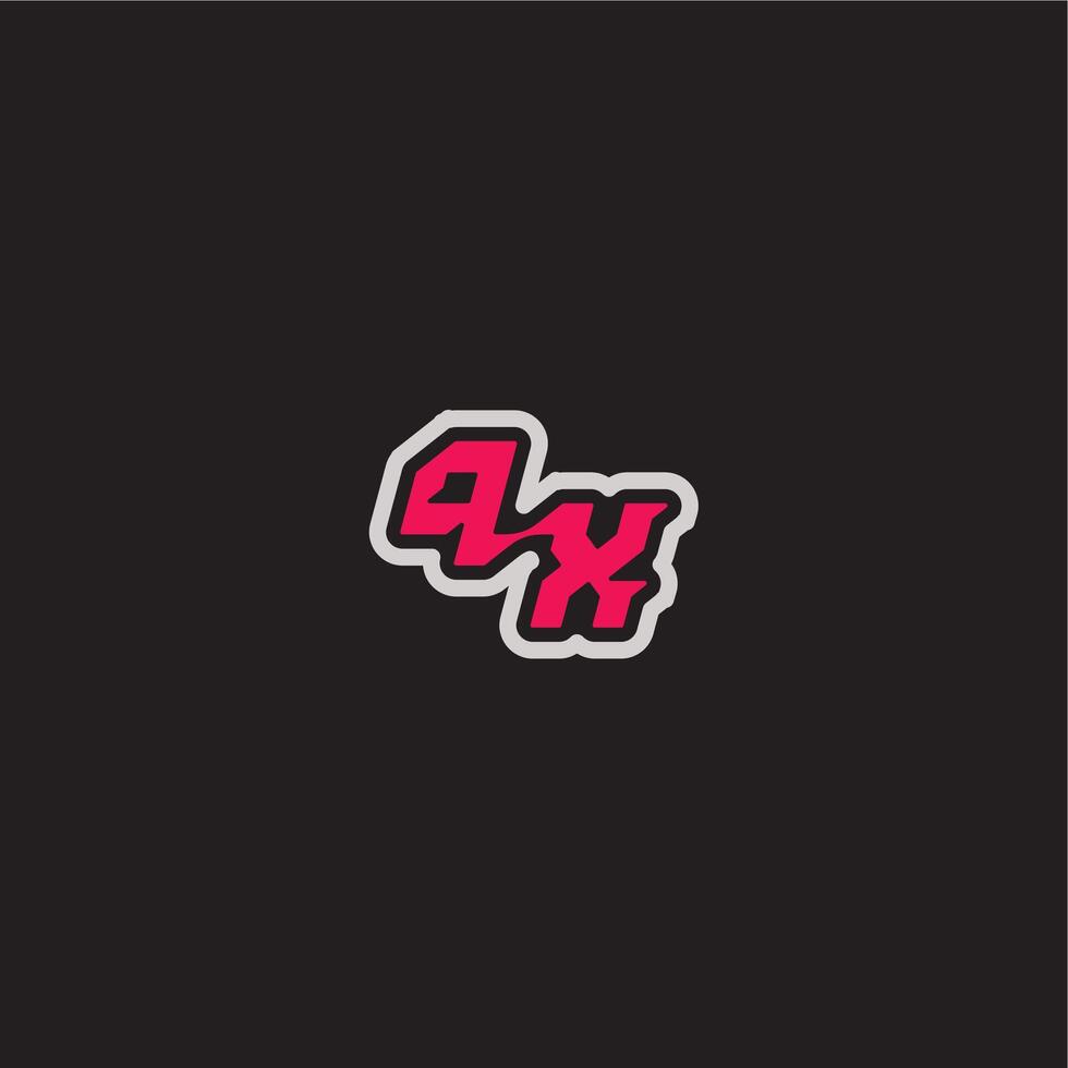 dynamic line monogram logo cool esport concept PX bold sporty gaming style letter vector