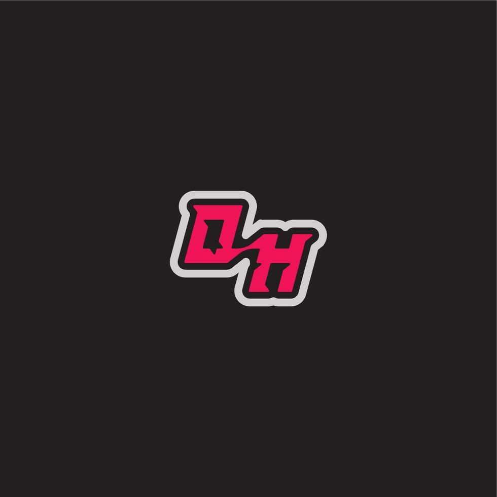 dynamic line monogram logo cool esport concept OH bold sporty gaming style letter vector