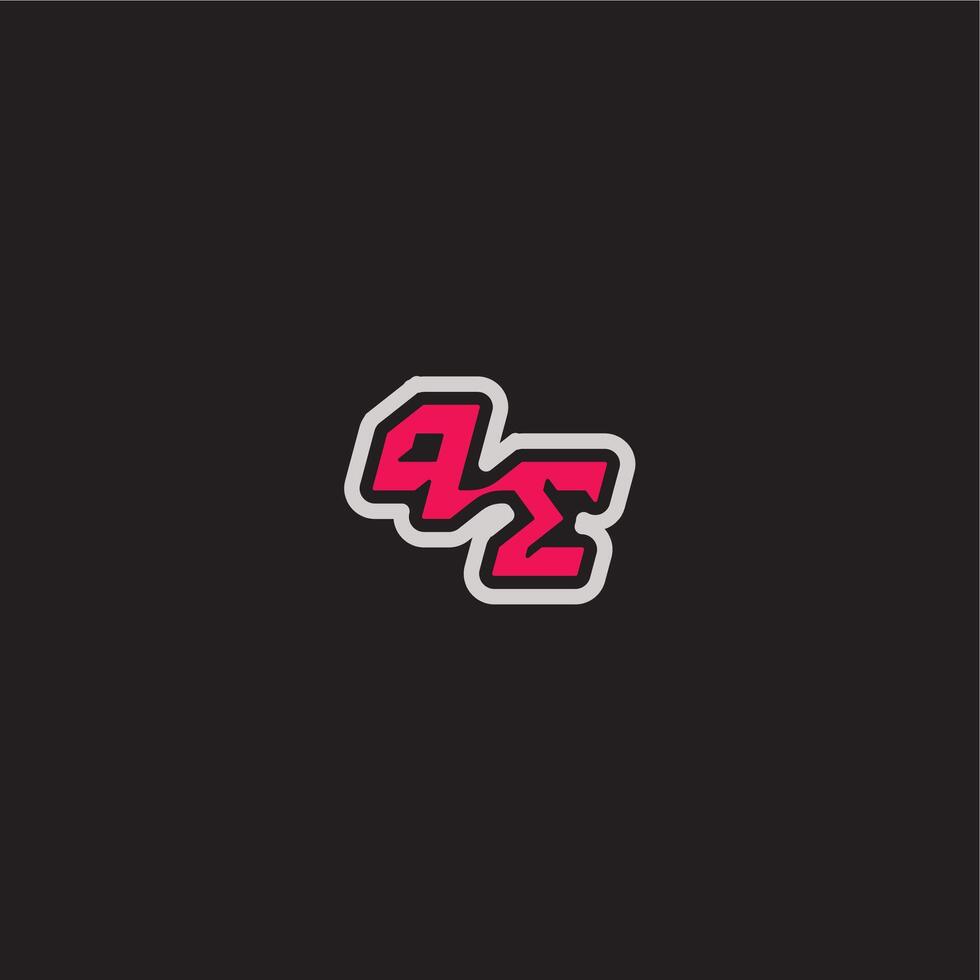 dynamic line monogram logo cool esport concept PE bold sporty gaming style letter vector