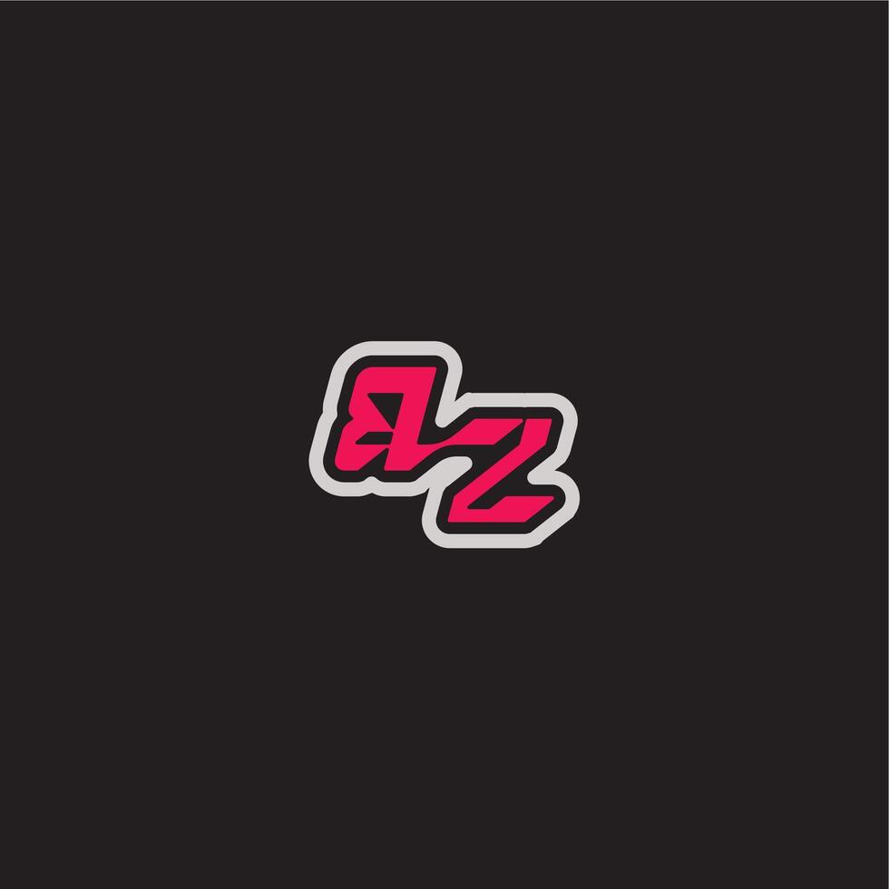 dynamic line monogram logo cool esport concept BZ bold sporty gaming style letter vector