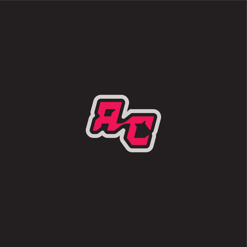 dynamic line monogram logo cool esport concept RC bold sporty gaming style letter vector