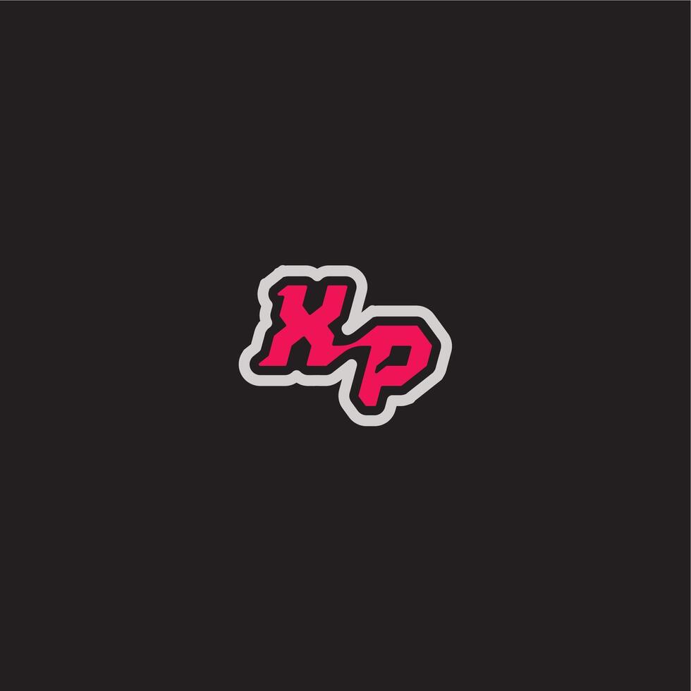 XP letter cool esport concept bold sporty gaming style dynamic line monogram logo vector