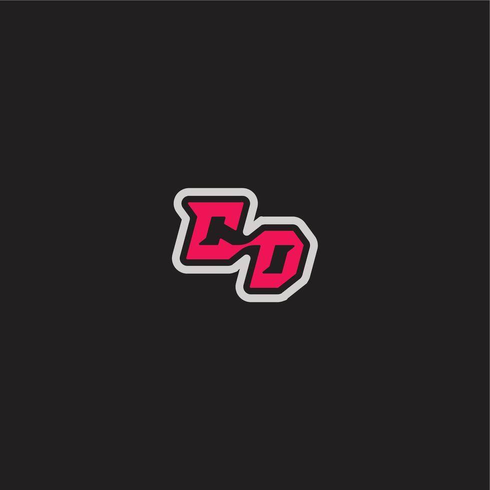 dynamic line monogram logo cool esport concept CD bold sporty gaming style letter vector