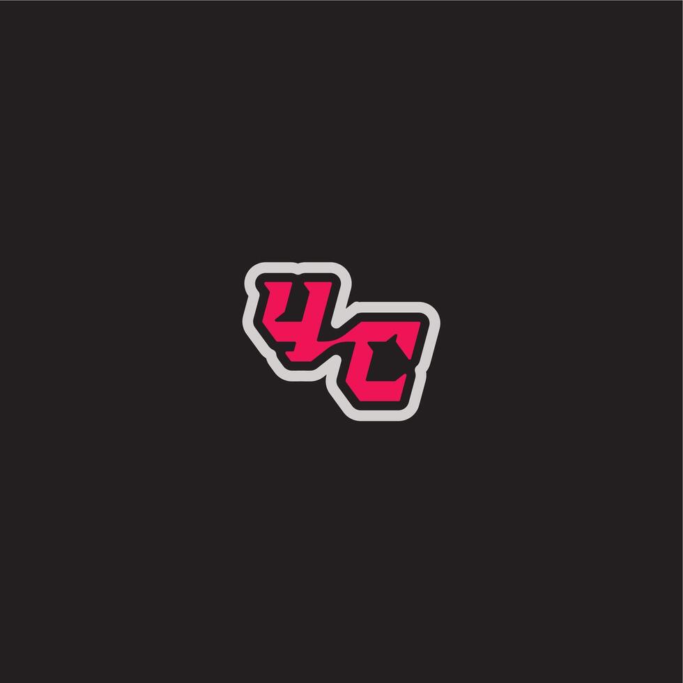 YC letter cool esport concept bold sporty gaming style dynamic line monogram logo vector