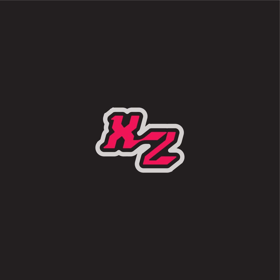 XZ letter cool esport concept bold sporty gaming style dynamic line monogram logo vector