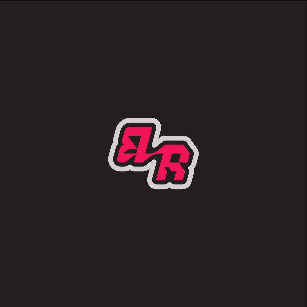 dynamic line monogram logo cool esport concept BR bold sporty gaming style letter vector