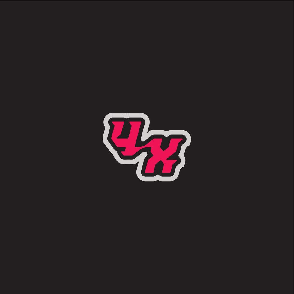 YX letter cool esport concept bold sporty gaming style dynamic line monogram logo vector