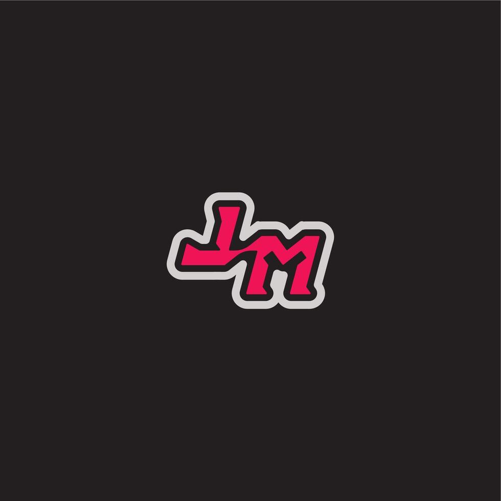 dynamic line monogram logo cool esport concept LM bold sporty gaming style letter vector
