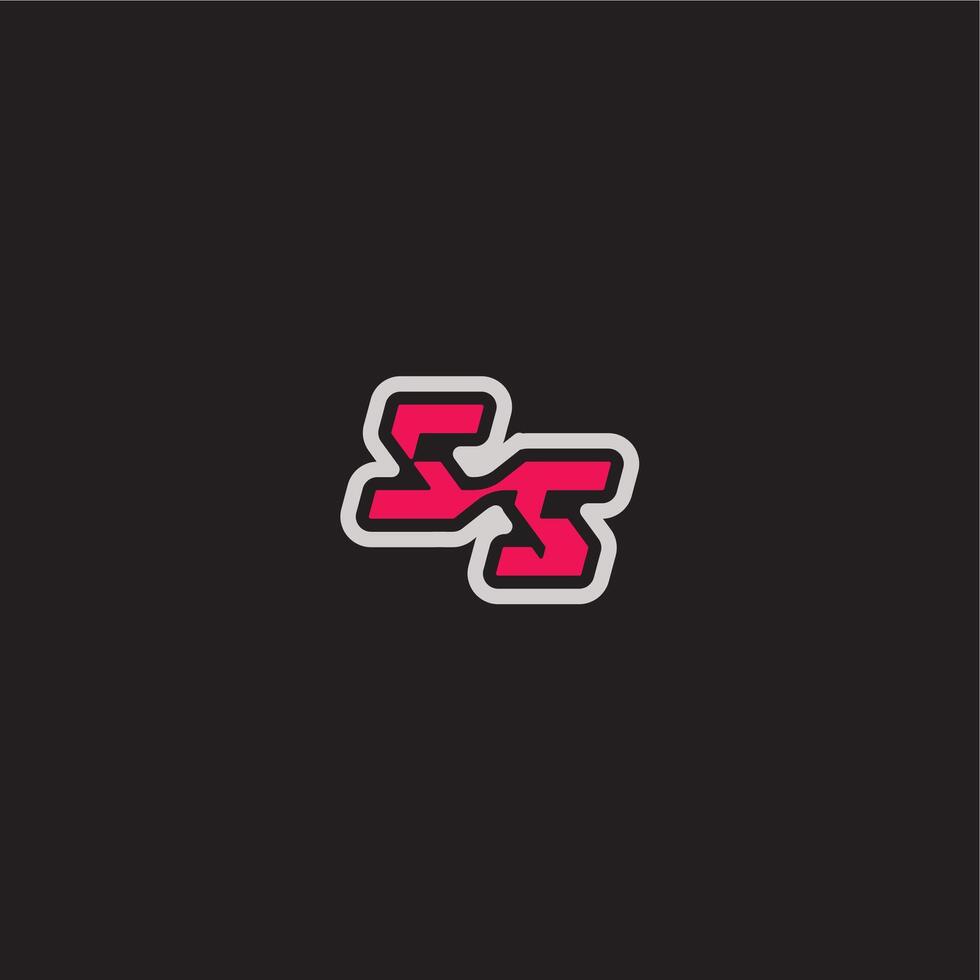 dynamic line monogram logo cool esport concept SS bold sporty gaming style letter vector