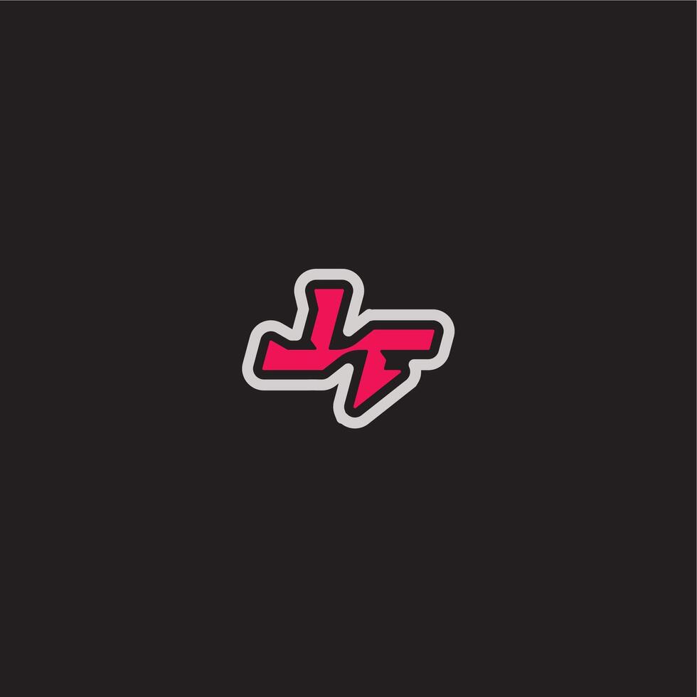 dynamic line monogram logo cool esport concept LF bold sporty gaming style letter vector