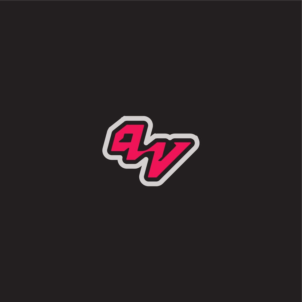 dynamic line monogram logo cool esport concept PV bold sporty gaming style letter vector