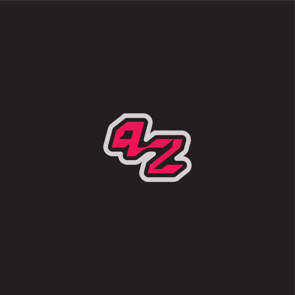 dynamic line monogram logo cool esport concept PZ bold sporty gaming style letter vector