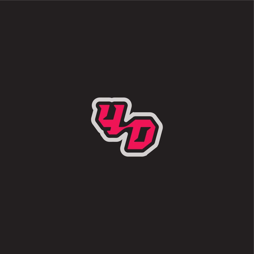YD letter cool esport concept bold sporty gaming style dynamic line monogram logo vector