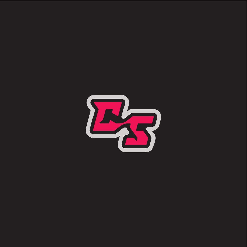 dynamic line monogram logo cool esport concept CS bold sporty gaming style letter vector